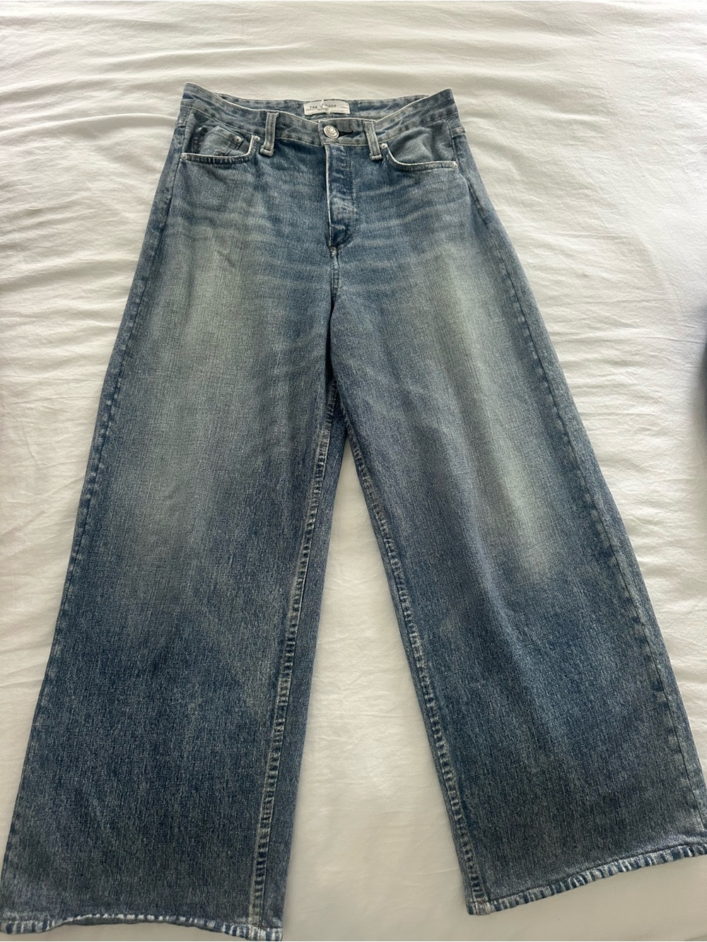 Rag & Bone Miramar Andi High-Rise Cropped Wide Leg Sweatpant Jeans, size 26